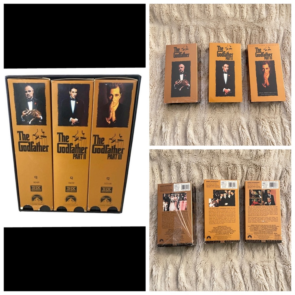 Vintage GODFATHER TRILOGY VHS Tapes Lot